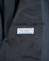 Vintage 1990s Yves Saint Laurent Pinstripe Wool Made In Canada Double Pleated Relaxed Straight Leg Two-Piece Suit - L / W36 L31