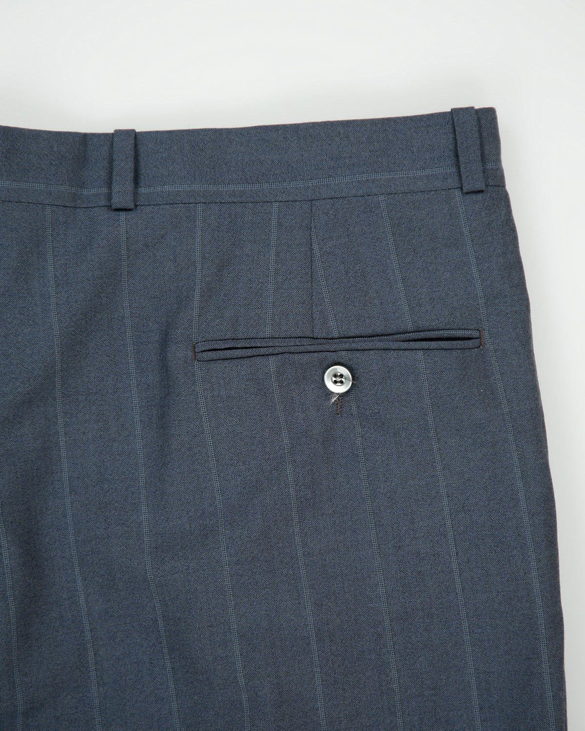 Vintage 1990s Yves Saint Laurent Pinstripe Wool Made In Canada Double Pleated Relaxed Straight Leg Two-Piece Suit - L / W36 L31