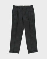 Vintage Y2K 00s Canali Exclusive Collection Pinstripe Super 150's Wool 3 Button Double Pleated Relaxed Straight Leg Two-Piece Suit - L / W36 L31