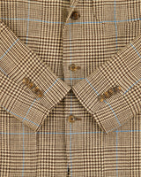 Vintage Y2K 00s Polo Ralph Lauren Houndstooth Plaid Linen 3 Button Blazer - M