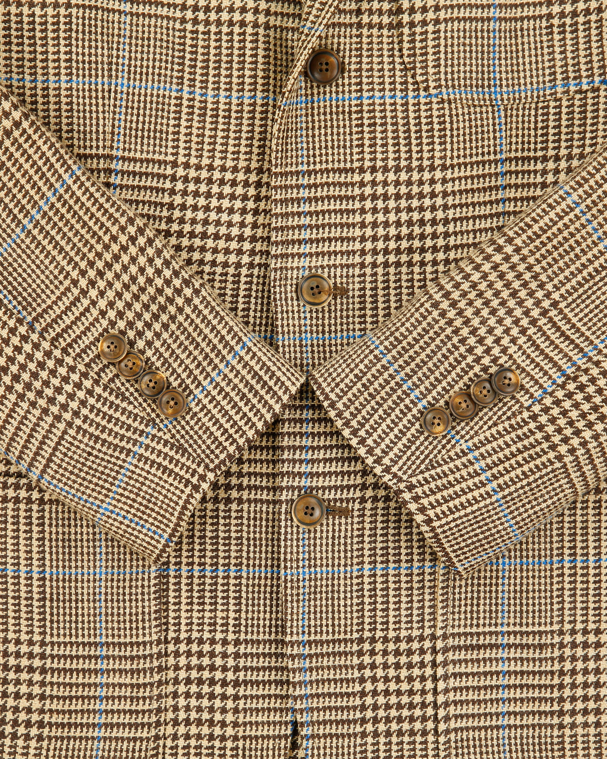 Vintage Y2K 00s Polo Ralph Lauren Houndstooth Plaid Linen 3 Button Blazer - M