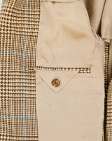 Vintage Y2K 00s Polo Ralph Lauren Houndstooth Plaid Linen 3 Button Blazer - M