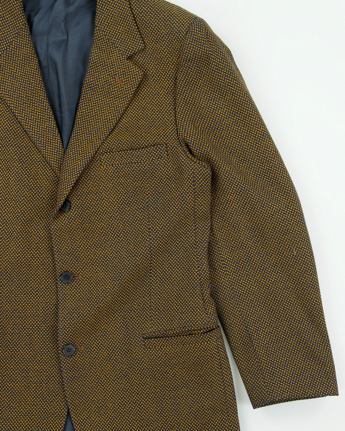 Vintage 1990s Versace V2 Pattern Wool Union Made In USA 3 Button Sport Coat Blazer - L