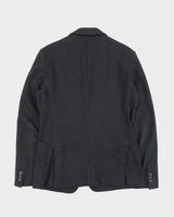F/W 2015 Prada Navy Tweed Cashmere Wool 2 Button Blazer - M