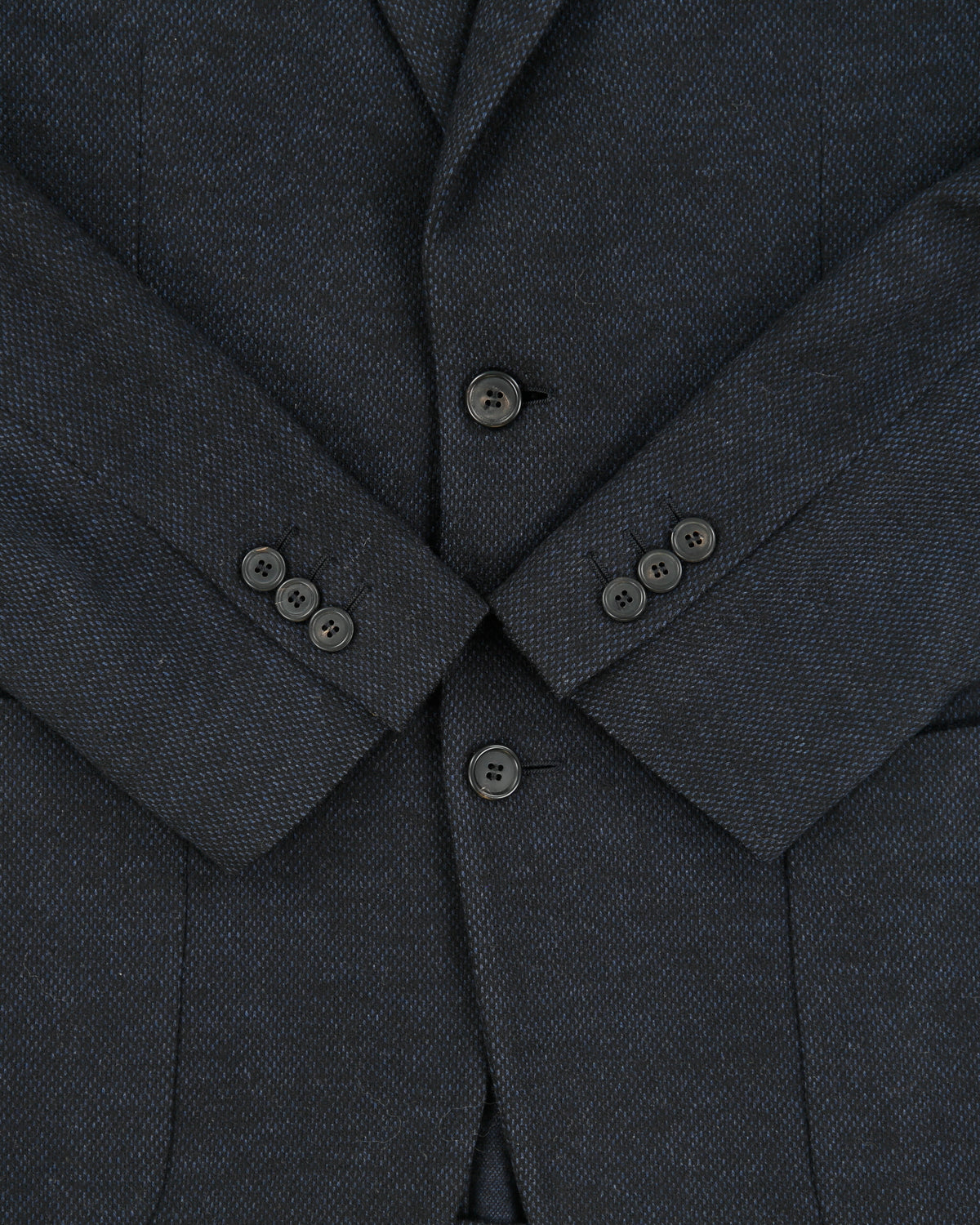 F/W 2015 Prada Navy Tweed Cashmere Wool 2 Button Blazer - M