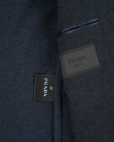 F/W 2015 Prada Navy Tweed Cashmere Wool 2 Button Blazer - M