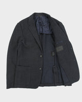 F/W 2015 Prada Navy Tweed Cashmere Wool 2 Button Blazer - M