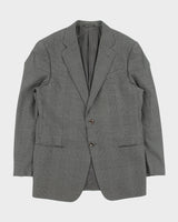 Vintage Y2K 00s Armani Collezioni Houndstooth Plaid Wool 2 Button Blazer - L