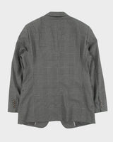 Vintage Y2K 00s Armani Collezioni Houndstooth Plaid Wool 2 Button Blazer - L