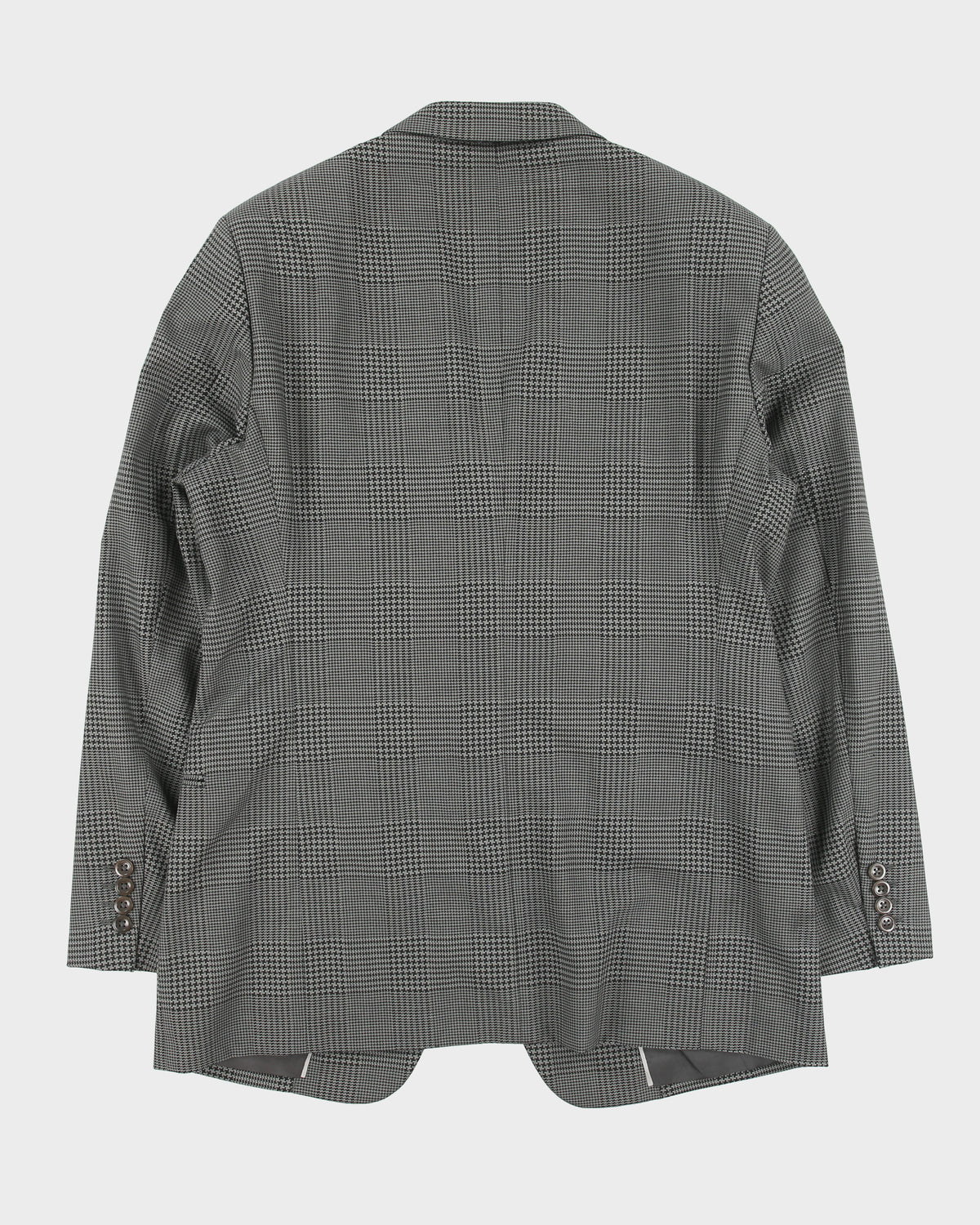 Vintage Y2K 00s Armani Collezioni Houndstooth Plaid Wool 2 Button Blazer - L