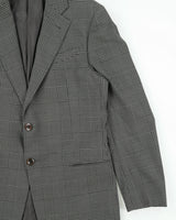 Vintage Y2K 00s Armani Collezioni Houndstooth Plaid Wool 2 Button Blazer - L
