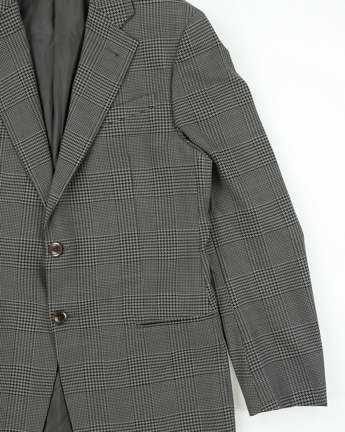Vintage Y2K 00s Armani Collezioni Houndstooth Plaid Wool 2 Button Blazer - L