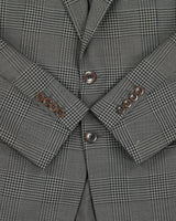 Vintage Y2K 00s Armani Collezioni Houndstooth Plaid Wool 2 Button Blazer - L