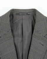 Vintage Y2K 00s Armani Collezioni Houndstooth Plaid Wool 2 Button Blazer - L