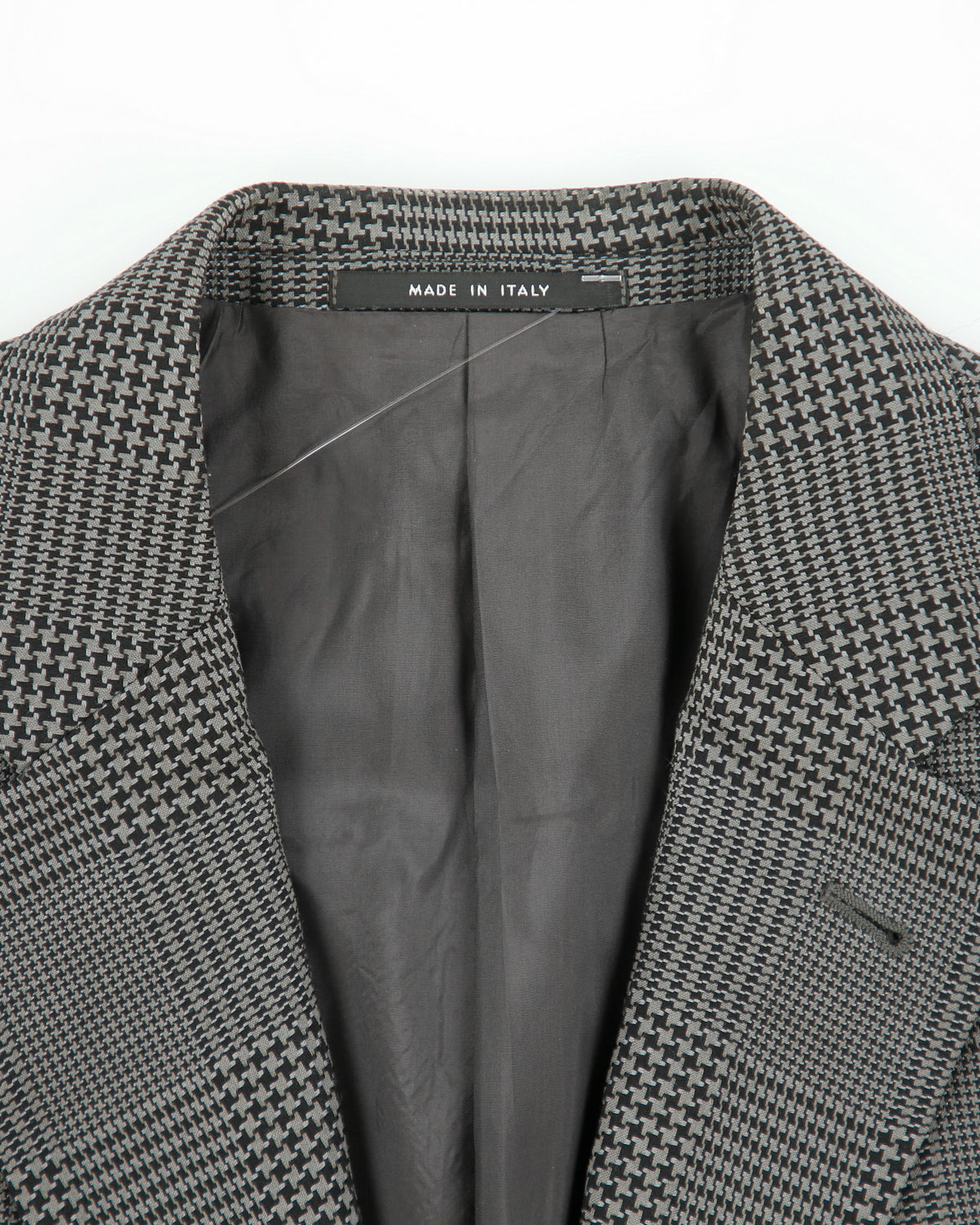 Vintage Y2K 00s Armani Collezioni Houndstooth Plaid Wool 2 Button Blazer - L