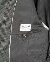 Vintage Y2K 00s Armani Collezioni Houndstooth Plaid Wool 2 Button Blazer - L