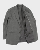 Vintage Y2K 00s Armani Collezioni Houndstooth Plaid Wool 2 Button Blazer - L