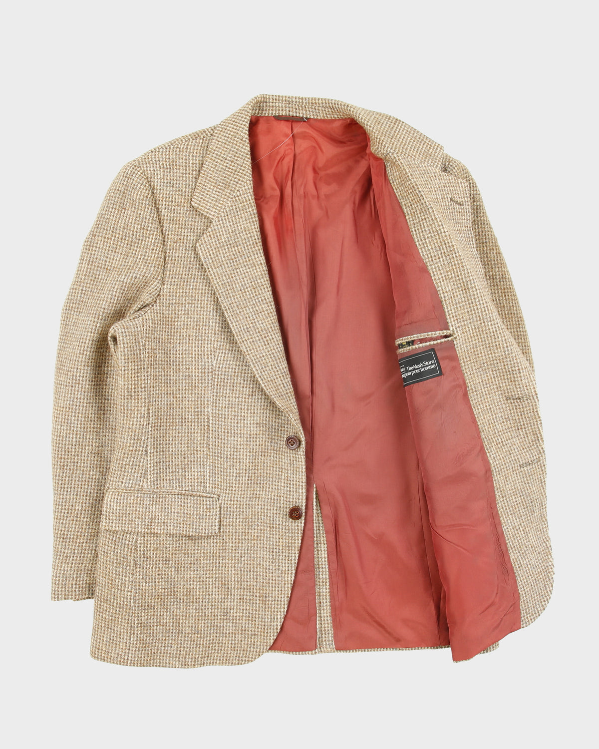 Vintage 1980s Sears Tweed Wool Made In Canada 2 Button Sport Coat Blazer - M