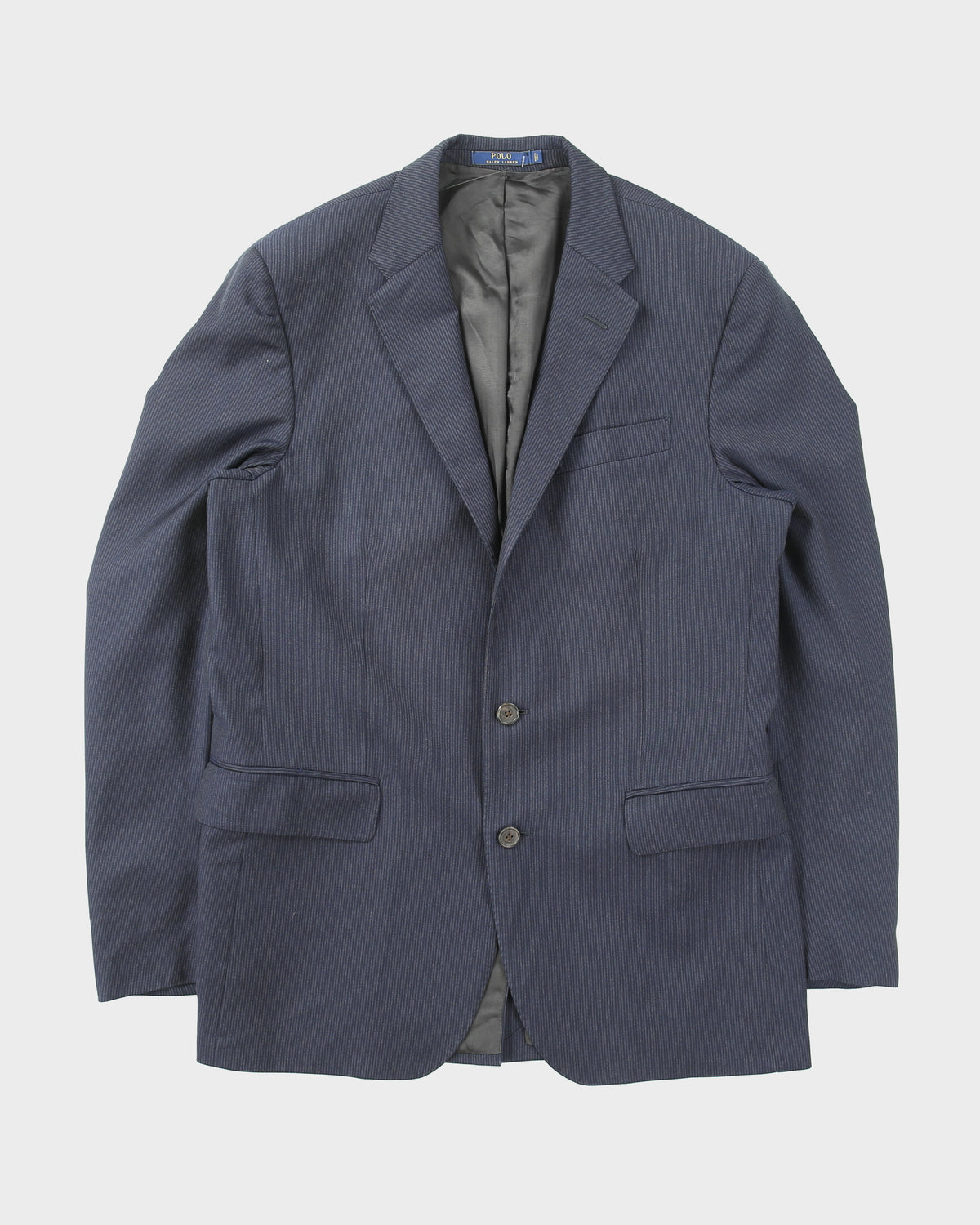 Polo Ralph Lauren Navy Striped Wool 2 Button Slim Fit Leg Made In Italy Two-Piece Suit - M / W34 L31