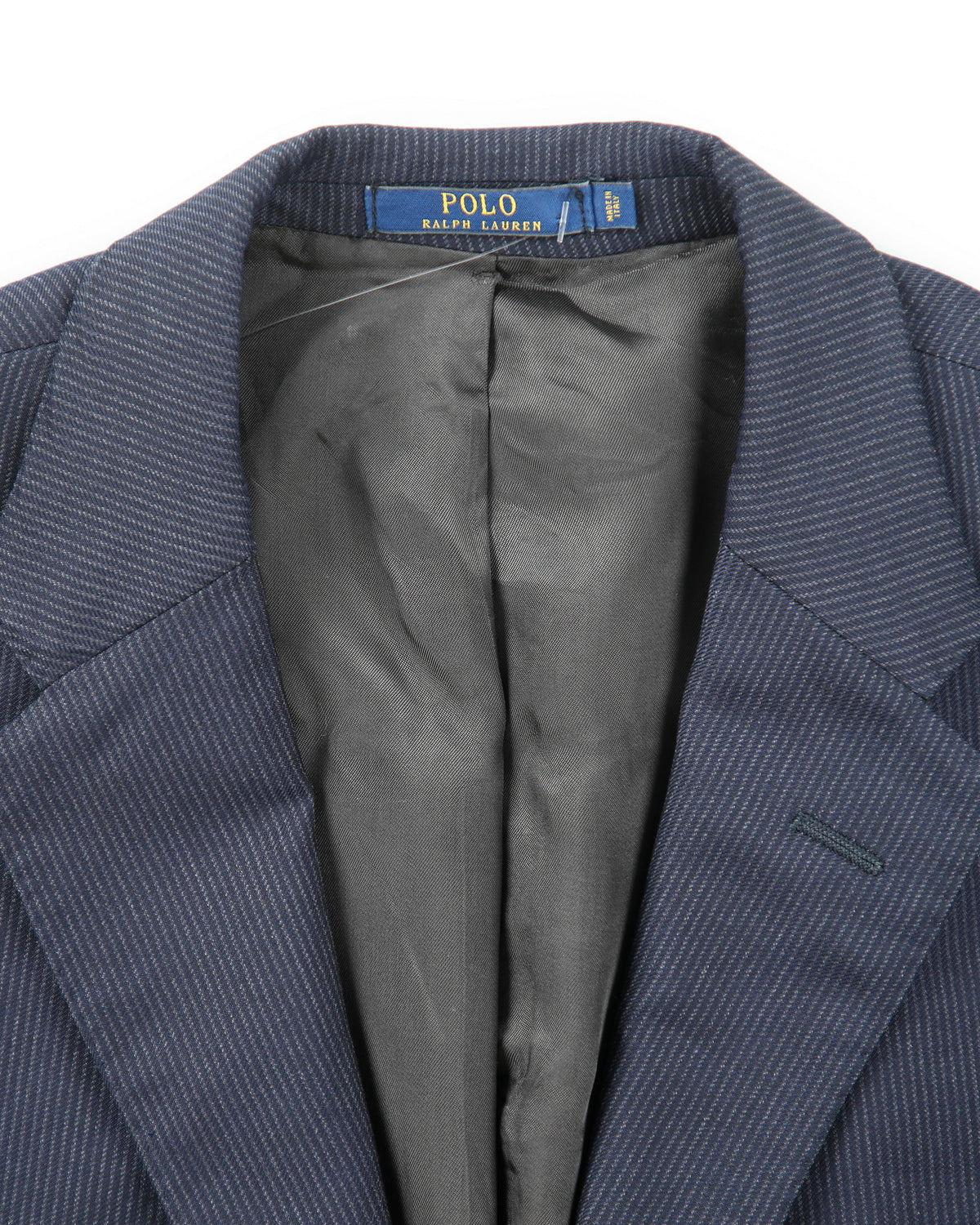 Polo Ralph Lauren Navy Striped Wool 2 Button Slim Fit Leg Made In Italy Two-Piece Suit - M / W34 L31