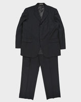 Vintage Y2K 00s Givenchy Pinstripe 'Ermenegildo Zegna Wool' 3 Button Double Pleated Relaxed Straight Leg Two-Piece Suit - XL / W35 L32