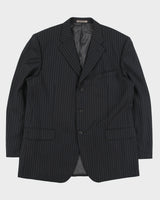 Vintage Y2K 00s Givenchy Pinstripe 'Ermenegildo Zegna Wool' 3 Button Double Pleated Relaxed Straight Leg Two-Piece Suit - XL / W35 L32