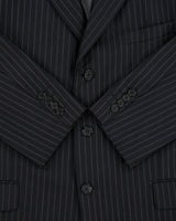 Vintage Y2K 00s Givenchy Pinstripe 'Ermenegildo Zegna Wool' 3 Button Double Pleated Relaxed Straight Leg Two-Piece Suit - XL / W35 L32