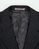 Vintage Y2K 00s Givenchy Pinstripe 'Ermenegildo Zegna Wool' 3 Button Double Pleated Relaxed Straight Leg Two-Piece Suit - XL / W35 L32