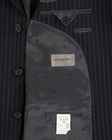 Vintage Y2K 00s Givenchy Pinstripe 'Ermenegildo Zegna Wool' 3 Button Double Pleated Relaxed Straight Leg Two-Piece Suit - XL / W35 L32