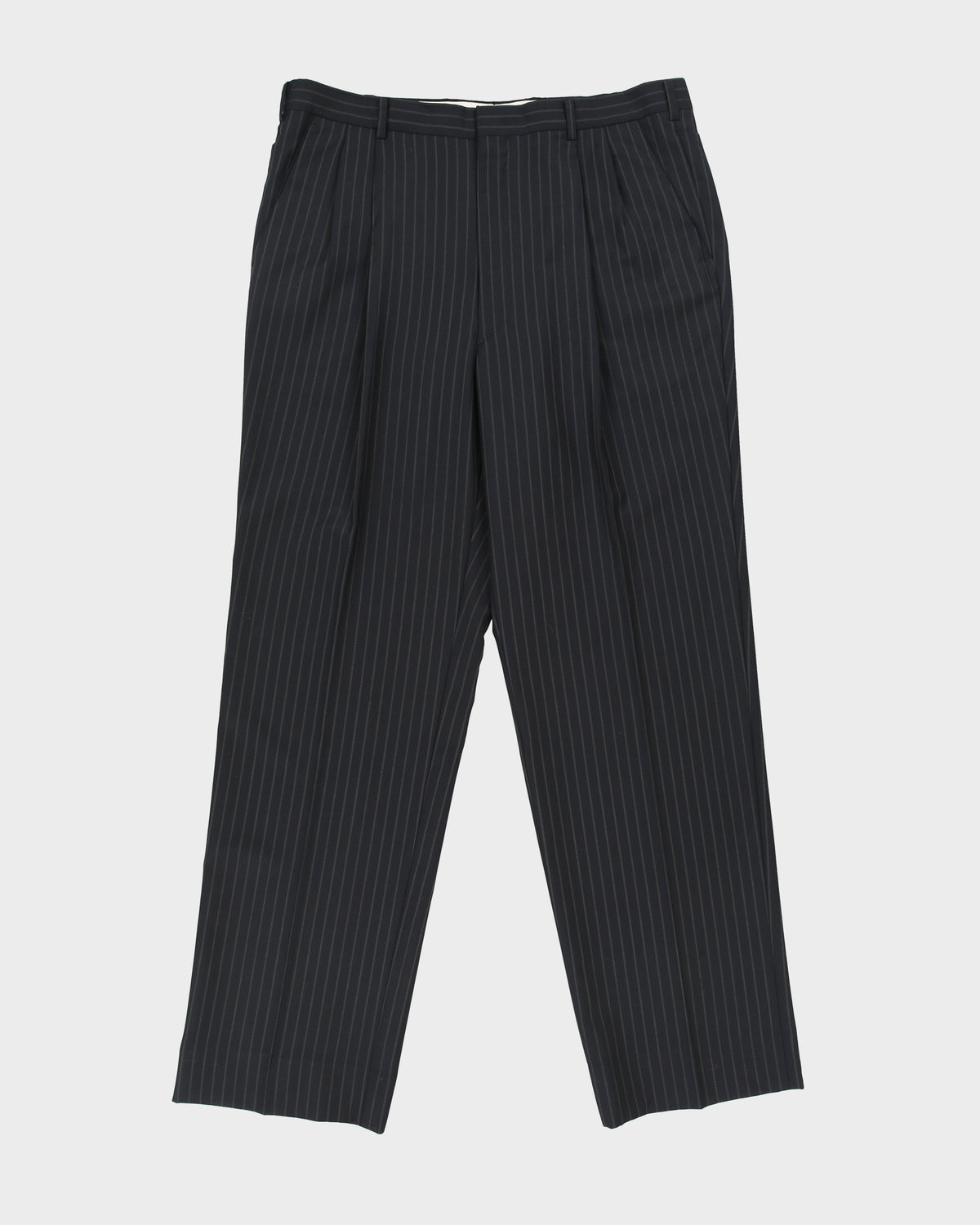 Vintage Y2K 00s Givenchy Pinstripe 'Ermenegildo Zegna Wool' 3 Button Double Pleated Relaxed Straight Leg Two-Piece Suit - XL / W35 L32