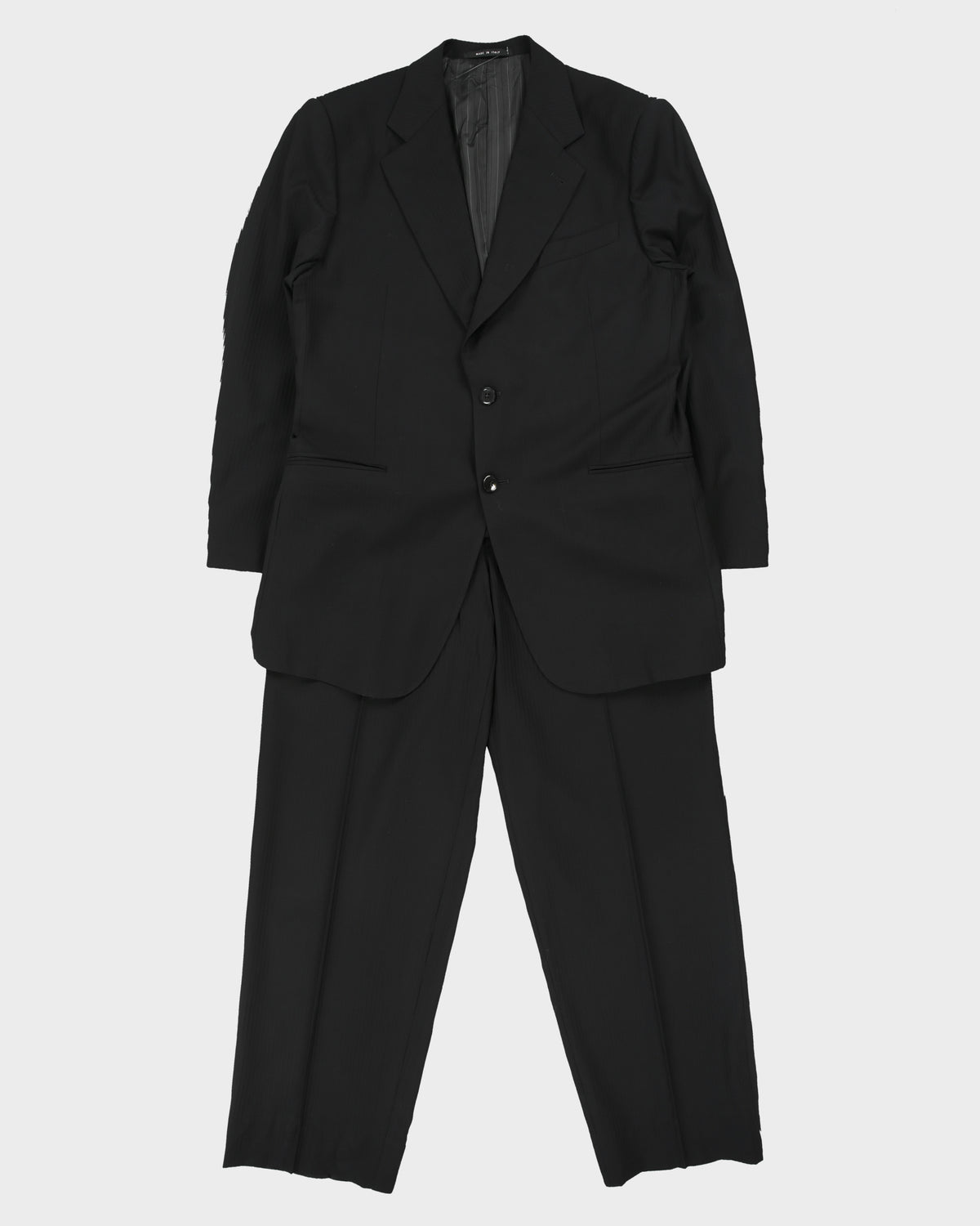 Vintage Y2K 00s Armani Collezioni Super 150's Striped Wool 3 Button Relaxed Straight Leg Two-Piece Suit - L / W32 L31