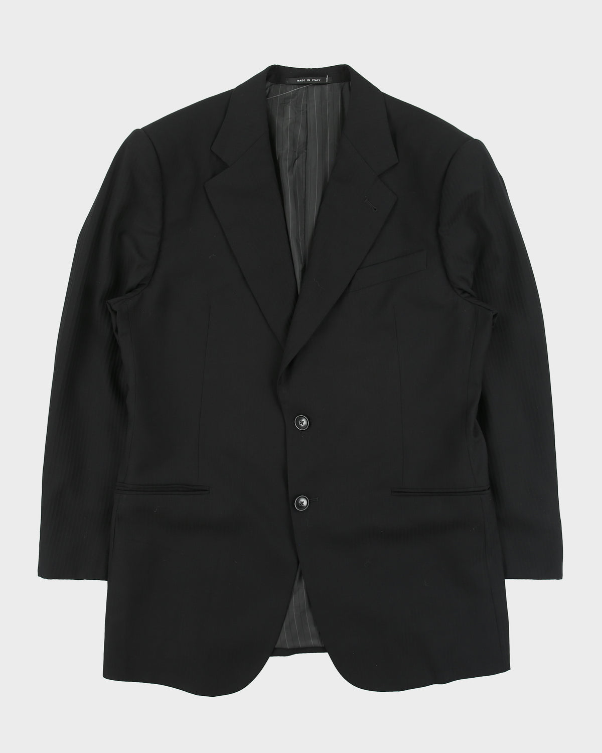 Vintage Y2K 00s Armani Collezioni Super 150's Striped Wool 3 Button Relaxed Straight Leg Two-Piece Suit - L / W32 L31