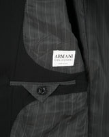 Vintage Y2K 00s Armani Collezioni Super 150's Striped Wool 3 Button Relaxed Straight Leg Two-Piece Suit - L / W32 L31