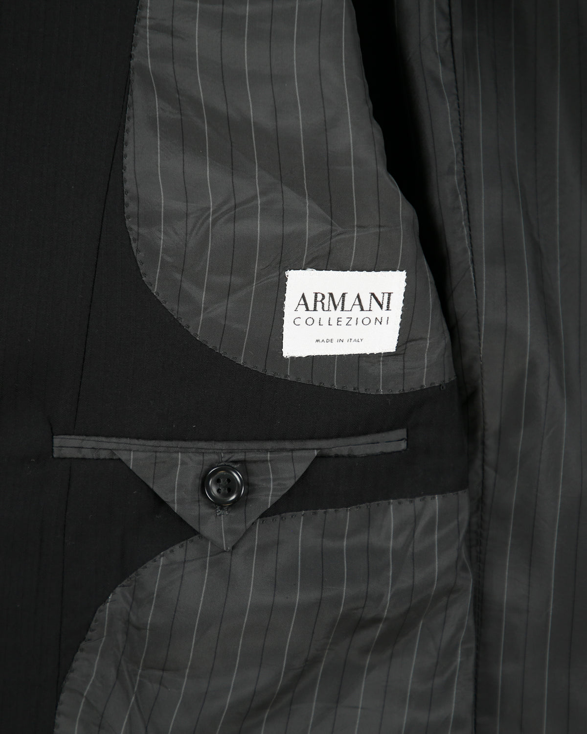 Vintage Y2K 00s Armani Collezioni Super 150's Striped Wool 3 Button Relaxed Straight Leg Two-Piece Suit - L / W32 L31