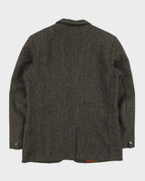 Vintage 1960s Harris Tweed Handwoven Scottish Wool Union Made In Canada 3 Button Sport Coat Blazer - L