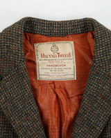 Vintage 1960s Harris Tweed Handwoven Scottish Wool Union Made In Canada 3 Button Sport Coat Blazer - L