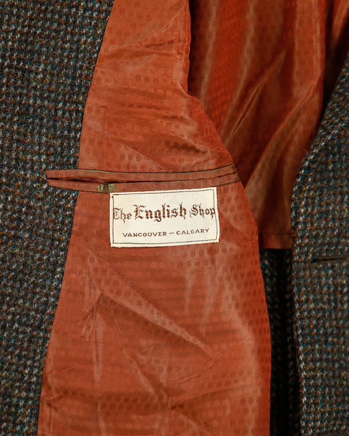 Vintage 1960s Harris Tweed Handwoven Scottish Wool Union Made In Canada 3 Button Sport Coat Blazer - L