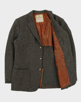 Vintage 1960s Harris Tweed Handwoven Scottish Wool Union Made In Canada 3 Button Sport Coat Blazer - L