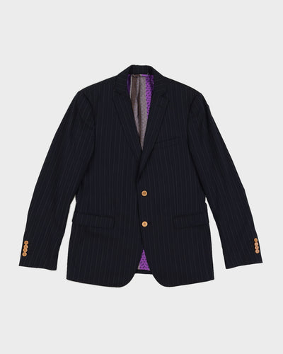 Navy Striped Etro Suit Jacket - S