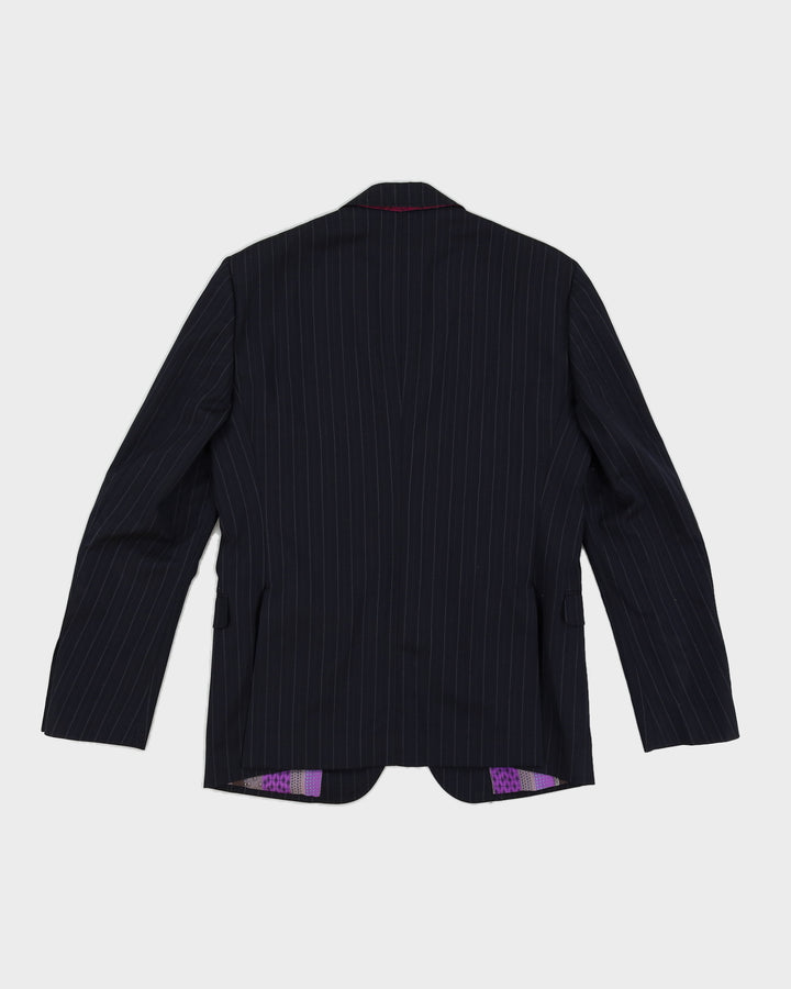 Navy Striped Etro Suit Jacket - S