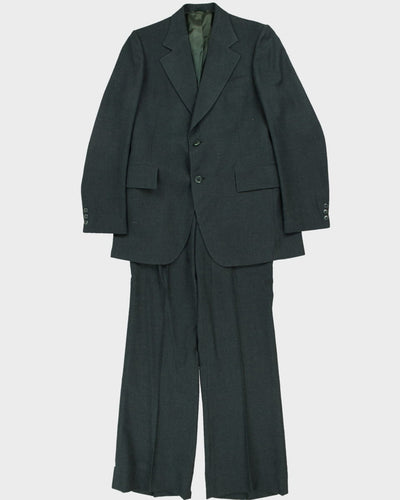 Vintage Pure Wool Green Suit Set - XL