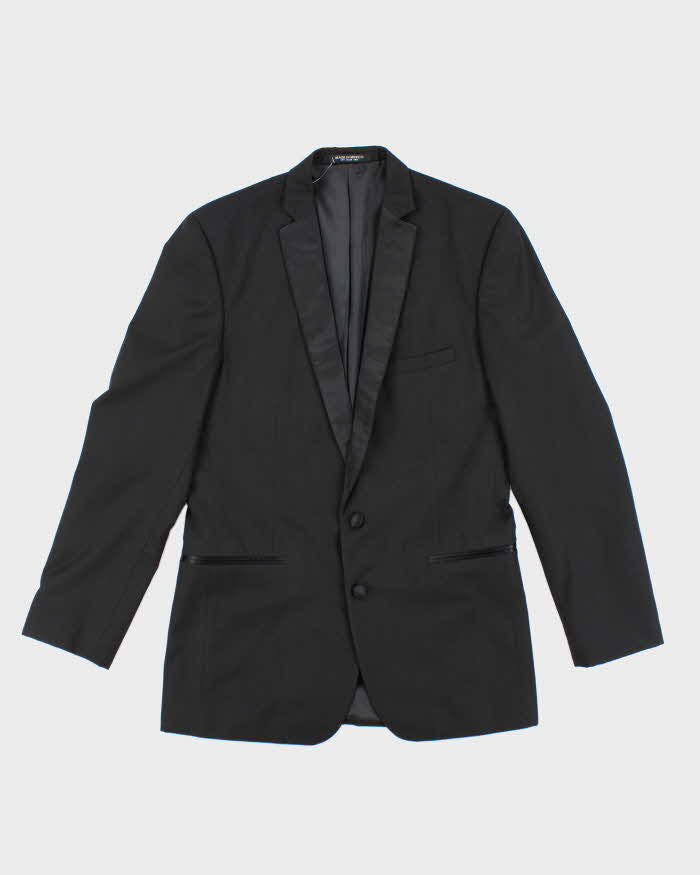 Derks Black Wool Tuxedo Suit Jacket - M
