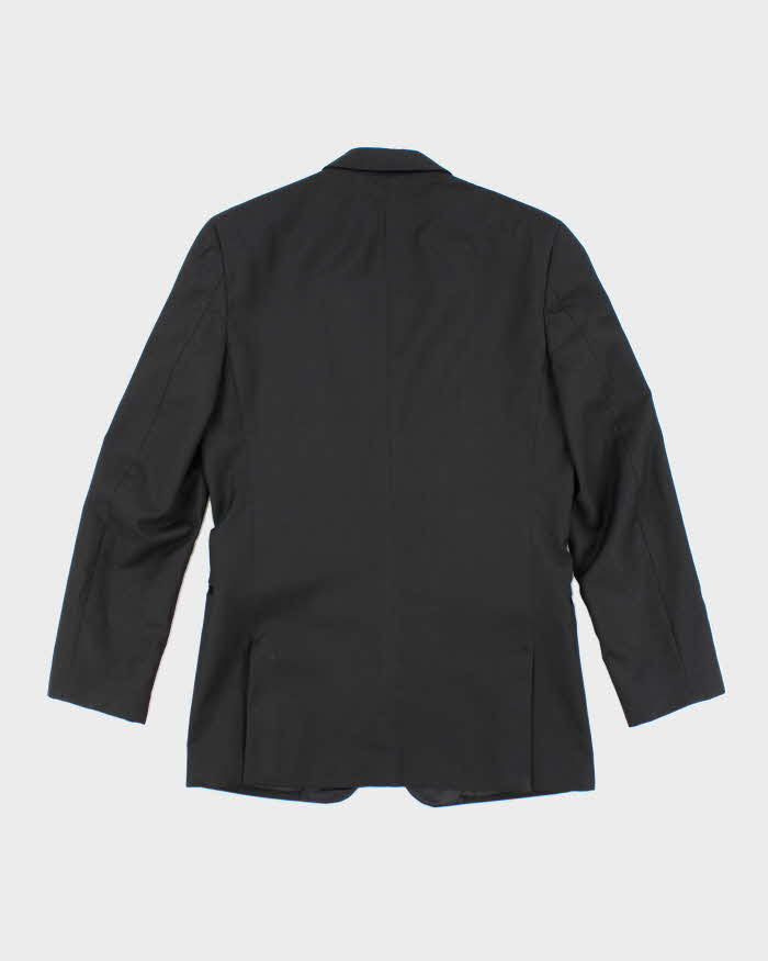Derks Black Wool Tuxedo Suit Jacket - M