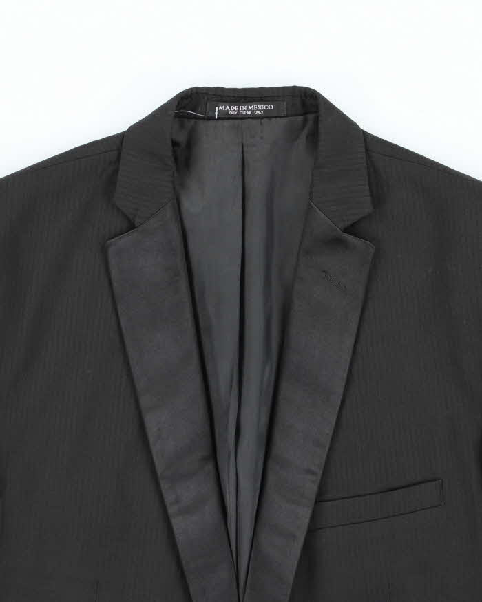 Derks Black Wool Tuxedo Suit Jacket - M