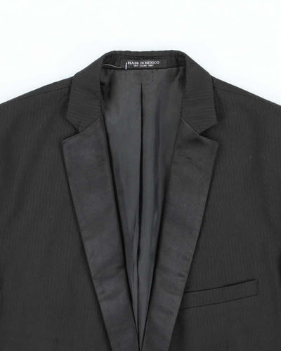 Derks Black Wool Tuxedo Suit Jacket - M
