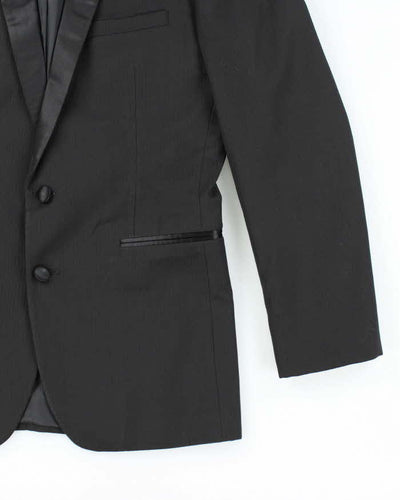Derks Black Wool Tuxedo Suit Jacket - M