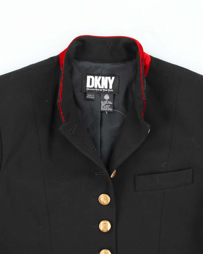 Vintage 80s DKNY Military Uniform Wool Blazer Jacket - S