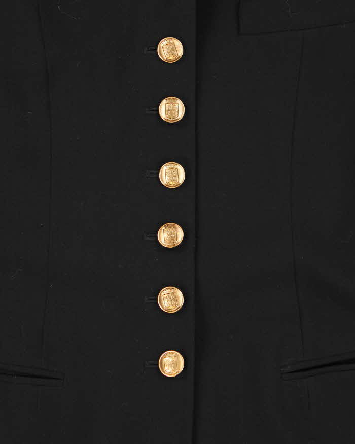 Vintage 80s DKNY Military Uniform Wool Blazer Jacket - S