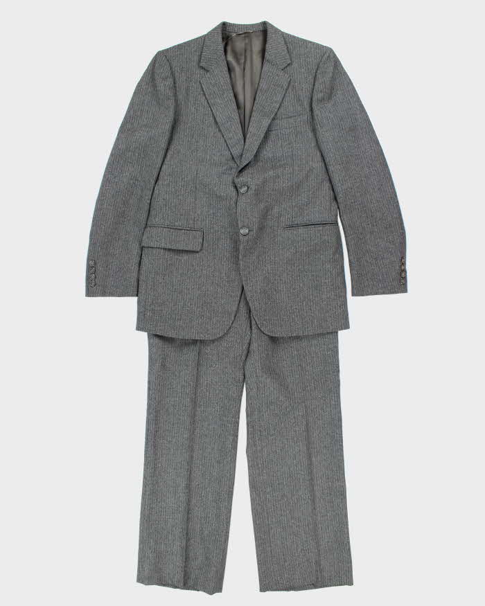 Vintage Wool Grey Pinstripe Suit - M