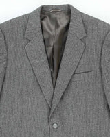 Vintage Wool Grey Pinstripe Suit - M